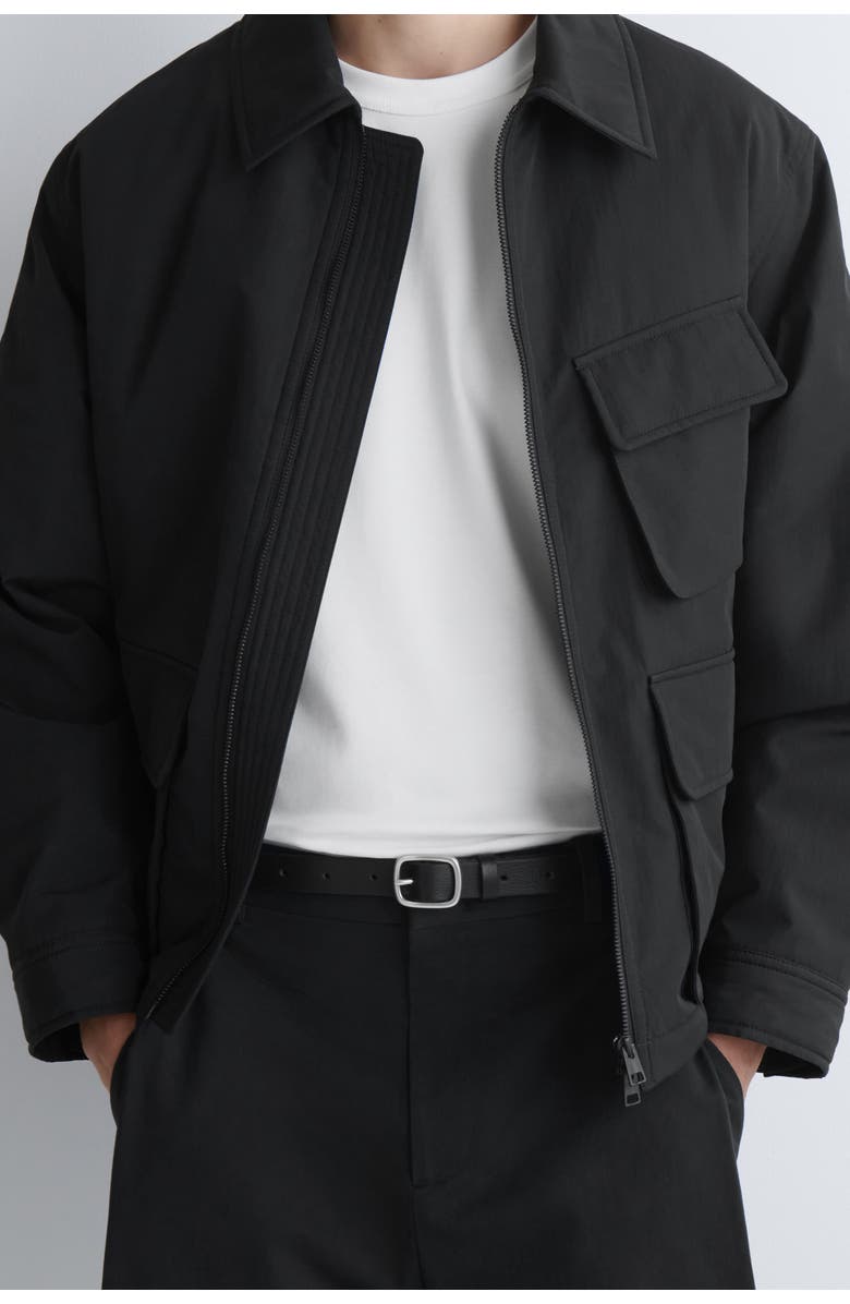 COS Grained-Leather Belt, Main, color, Black