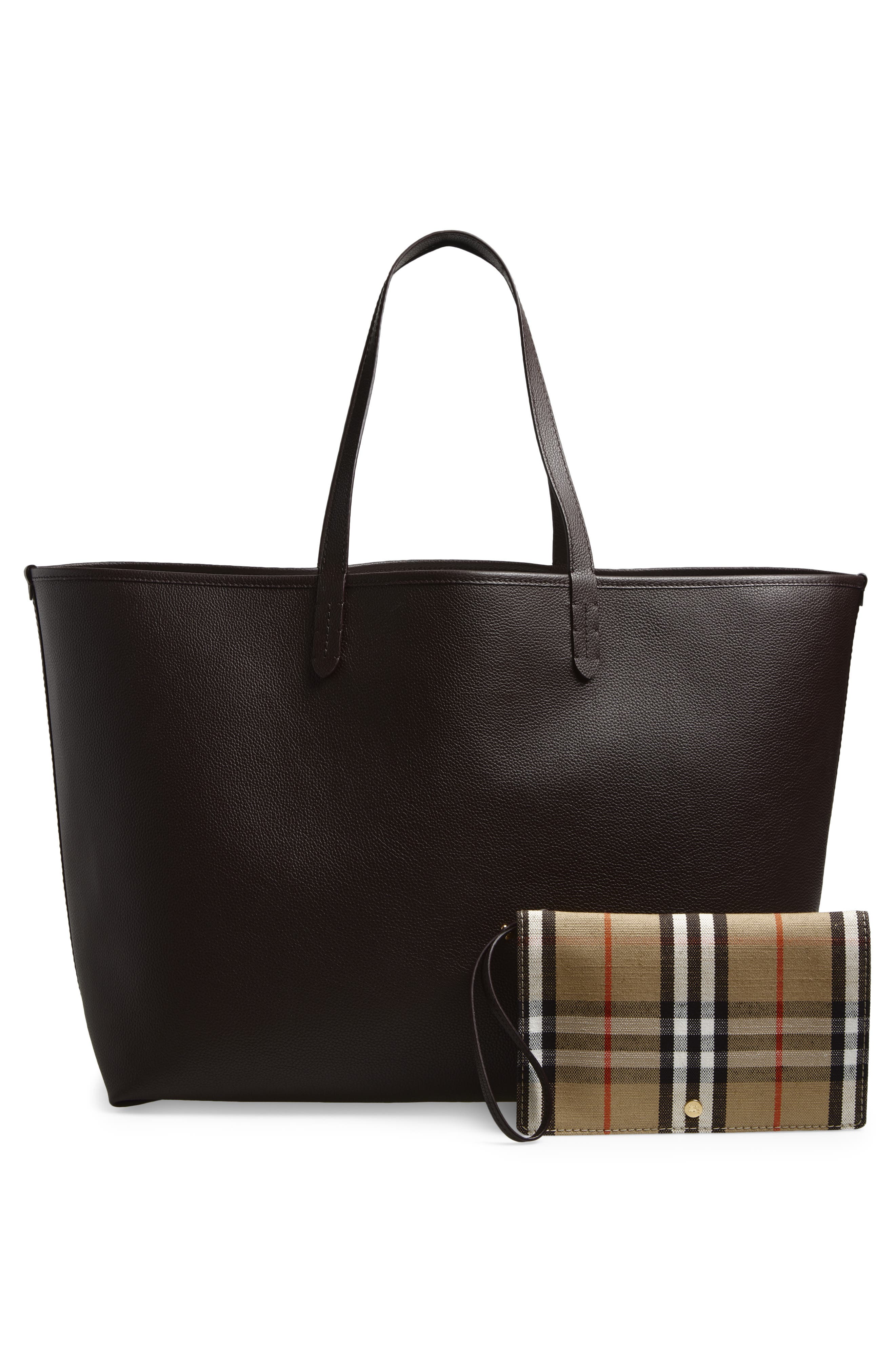 Burberry Large Reversible East/West Tote, Alternate, color, Sand/ Peat