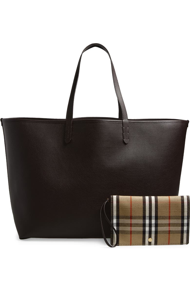 Burberry Large Reversible East/West Tote, Alternate, color, Sand/ Peat