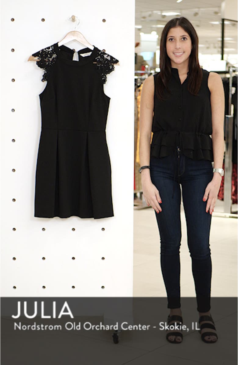 Lace Shoulder Fit & Flare Dress, sales video thumbnail