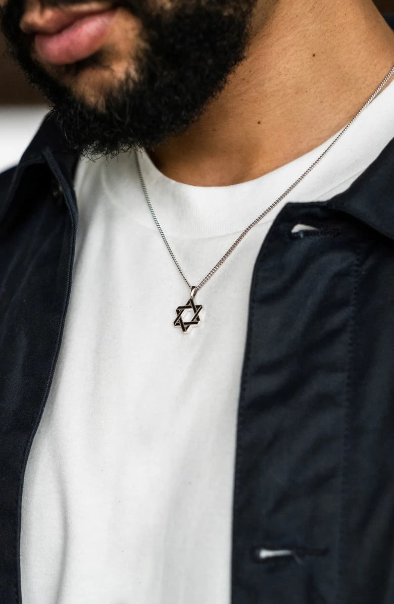 Vincero Star of David Pendant Necklace, Alternate, color, Silver