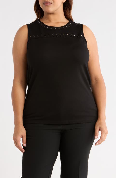 売れ筋商品|||アンクライン カットソー トップス レディース Plus Size Twist-Hem Cuffed-Sleeve Shirt Anne Black 楽天市場】anne klein（レディースファッション）の通販