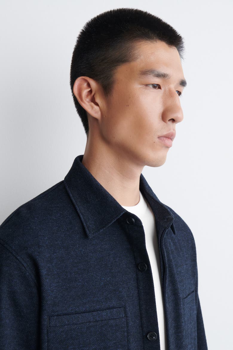 Relaxed Jersey Overshirt, Alternate, color, NAVY MÉLANGE