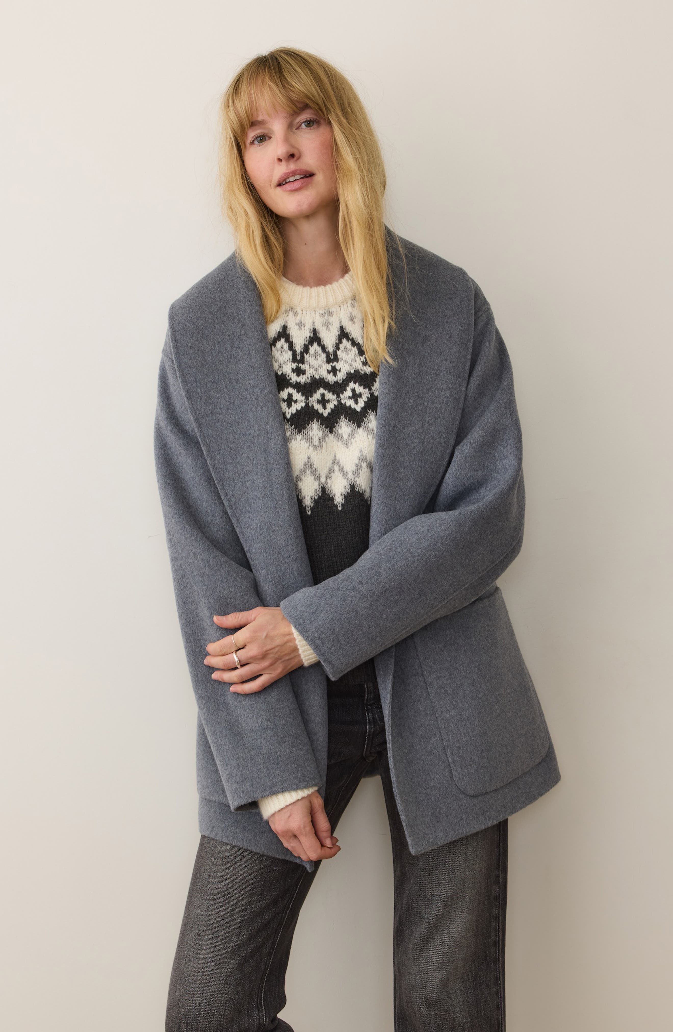 Женские Marine Layer Colette Belted Wool Blend Jacket — фото 6
