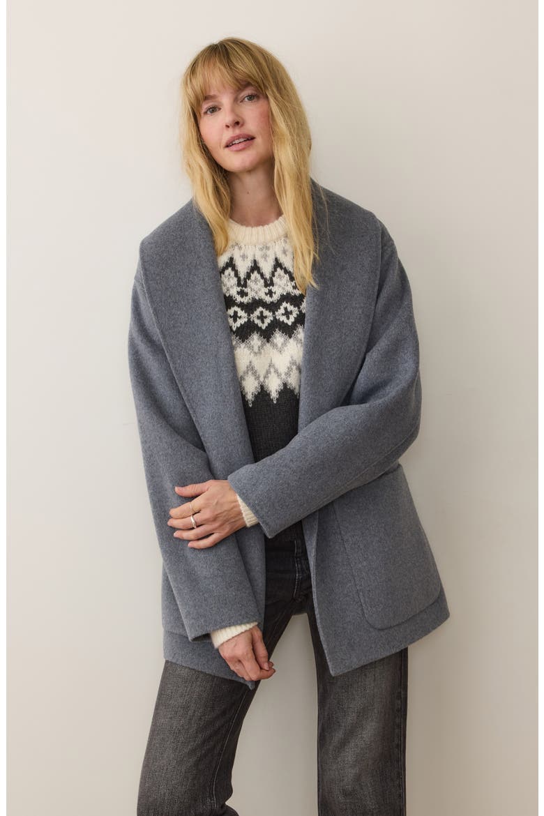 Colette Belted Wool Blend Jacket, Alternate, color, MEDIUM GREY HEATHER