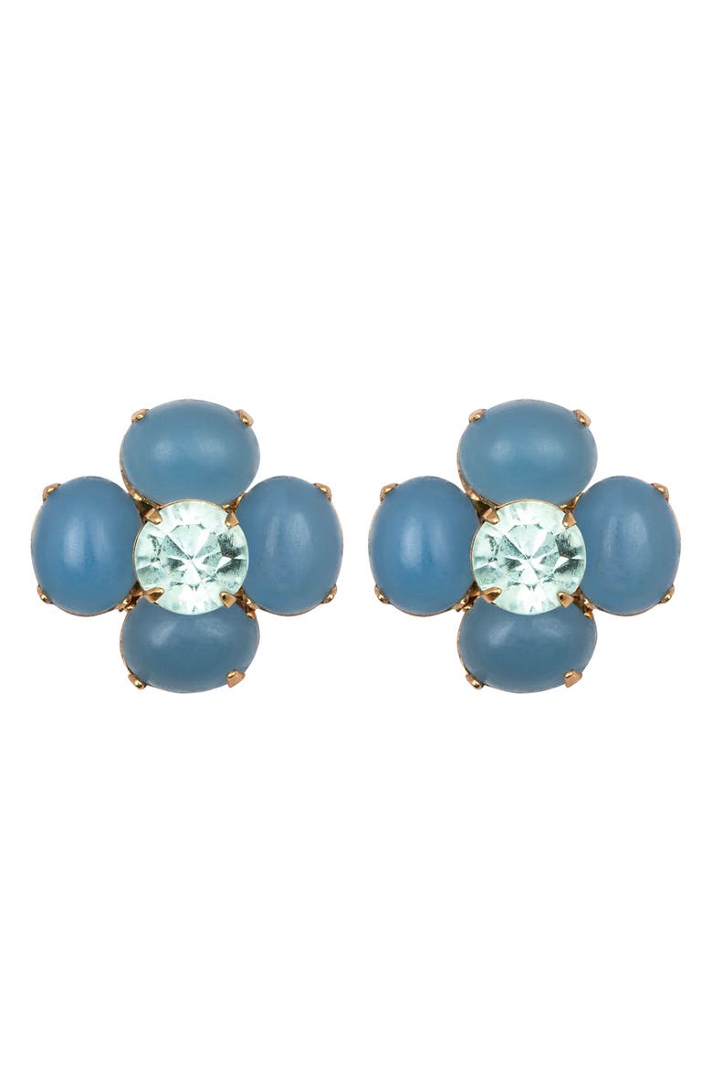 Jennifer Behr Quinn Flower Earrings, Main, color, Blue Chalcedony