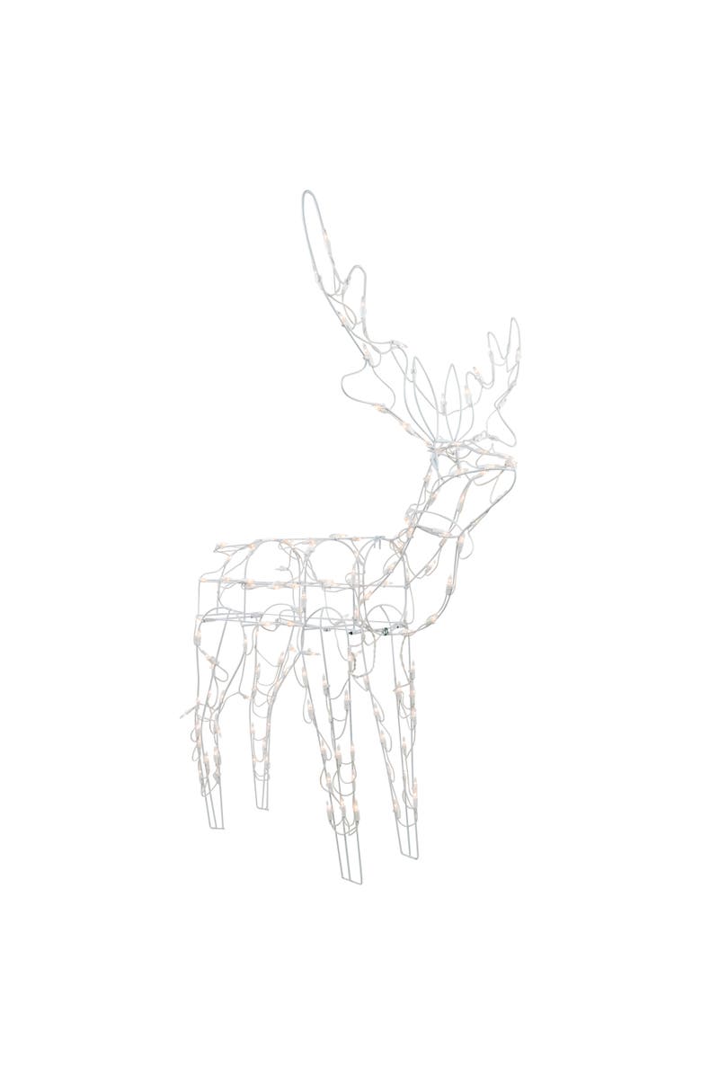 Northlight 48" Lighted White Standing Reindeer Outdoor Christmas Yard Decoration, Main, color, 