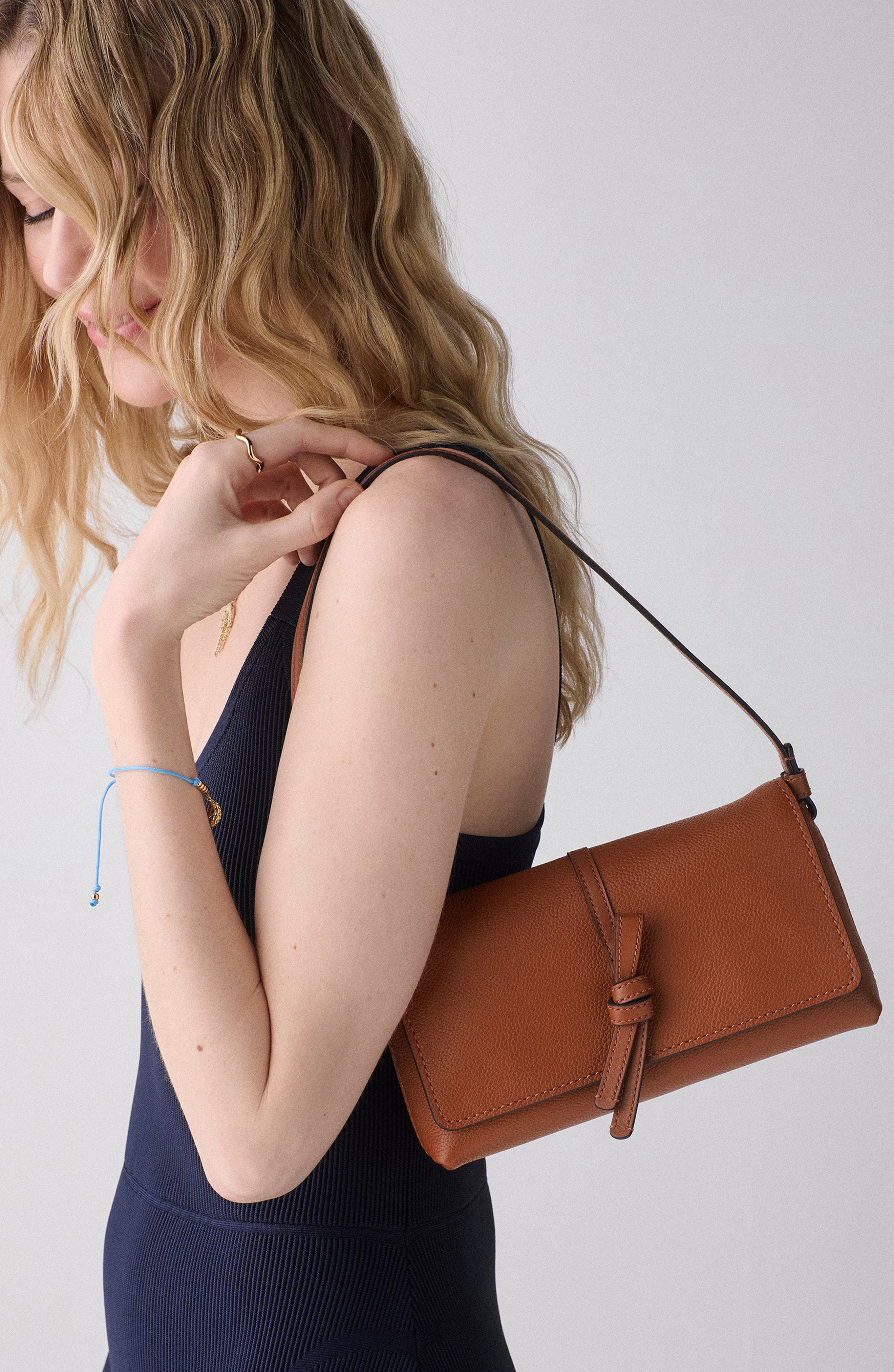loop pebble leather shoulder bag, Alternate, color, SOUTHWEST DESERT