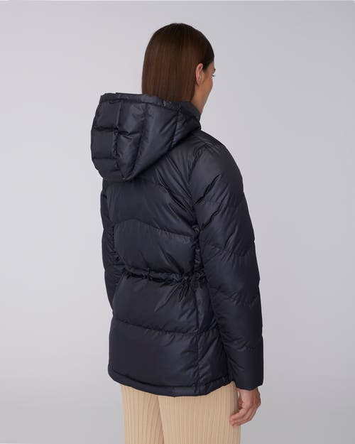 Quartz Co. Isabela | Lightweight Hooded Waisted Down Jacket In Black