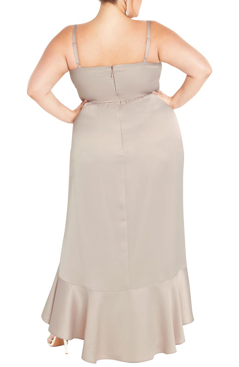 City Chic Belle Sleeveless Ruffle Maxi Dress, Alternate, color, Gardenia