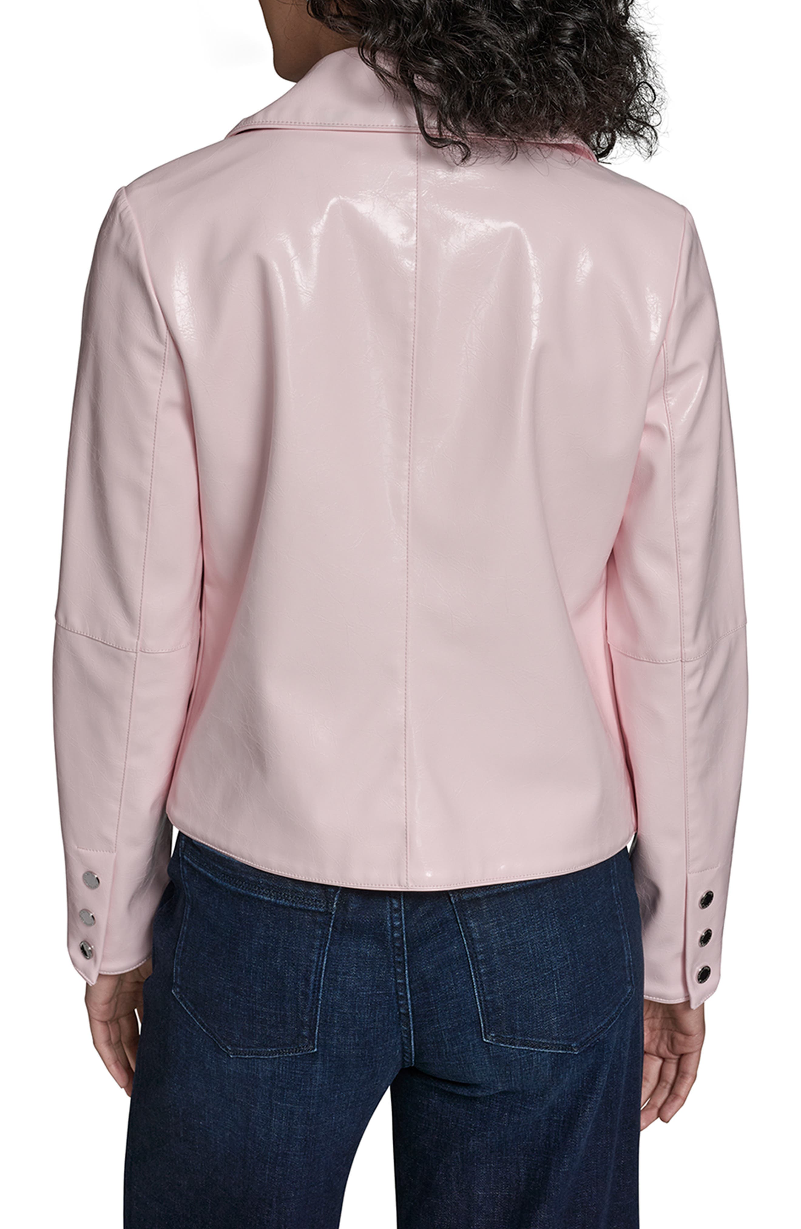 Snap Front Patent Leather Shirt Jacket - image 4