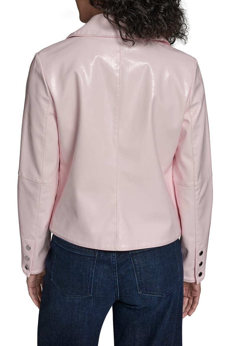 Snap Front Patent Leather Shirt Jacket, Alternate, color, BLUSH