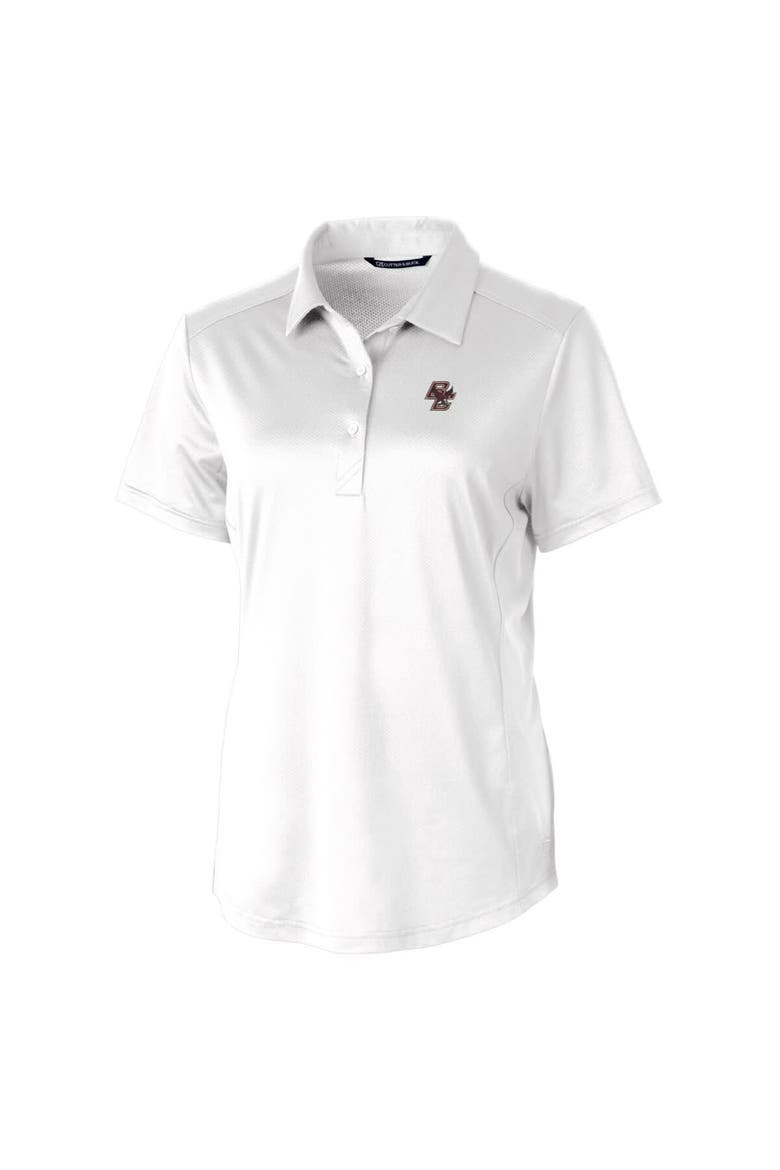 Women's Cutter & Buck White Boston College Eagles Prospect Textured Stretch Polo, Alternate, color, White