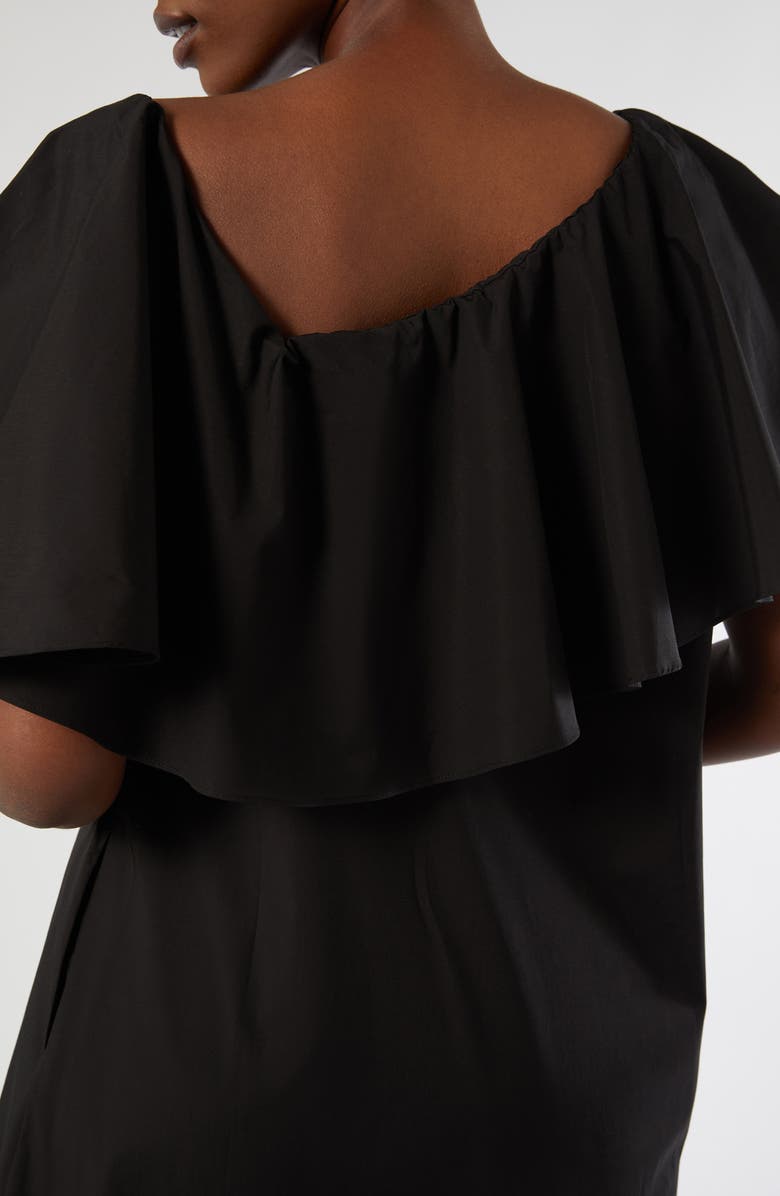 Marina Rinaldi Pioppo Asymmetric Neck Tiered Cotton Dress, Alternate, color, 