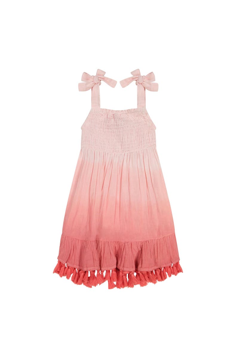 Mer St. Barth Maya Girl's Shoulder Tie Sundress Rose Ombre, Main, color, 