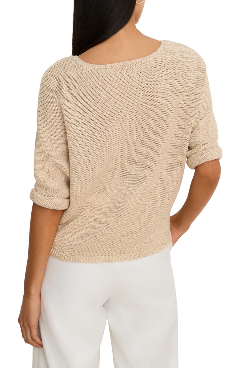 NIC+ZOE Crimpy Roll Sleeve Sweater, Alternate, color, Latte