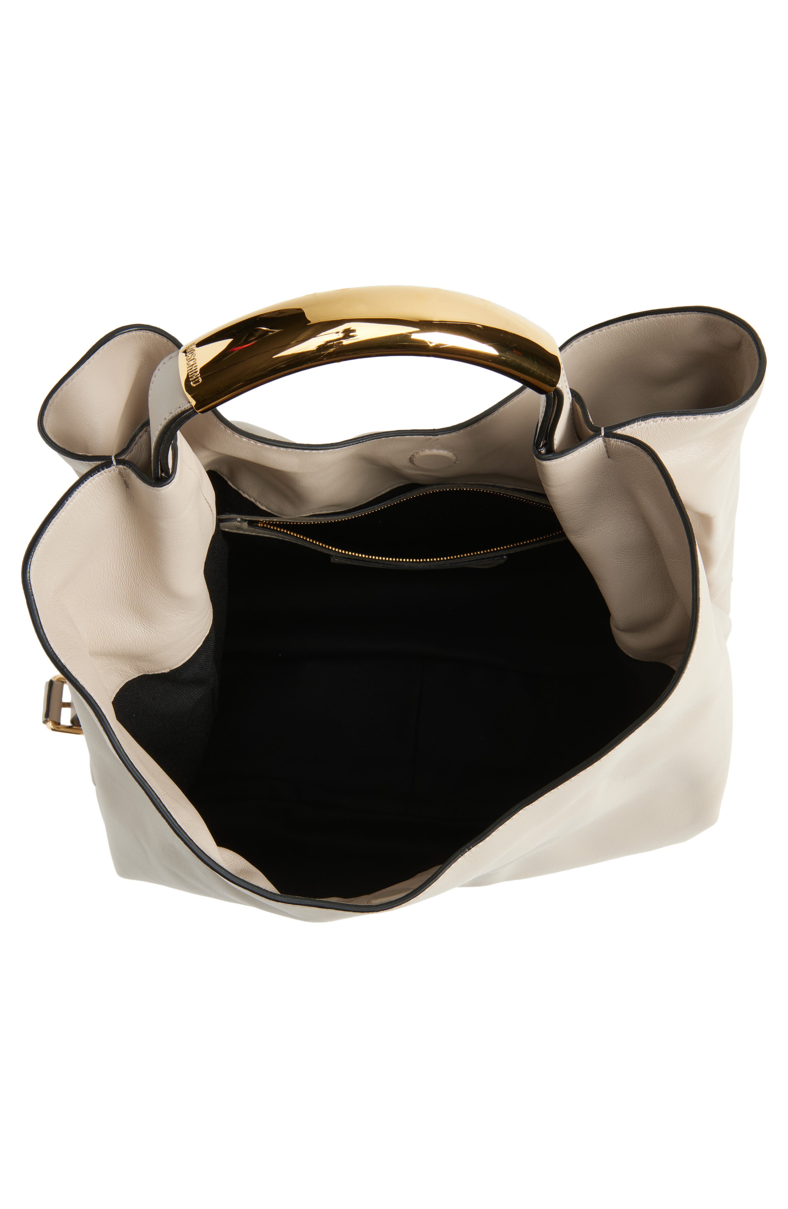 Moschino Handle Me Sheepskin Leather Hobo Bag, Alternate, color, 