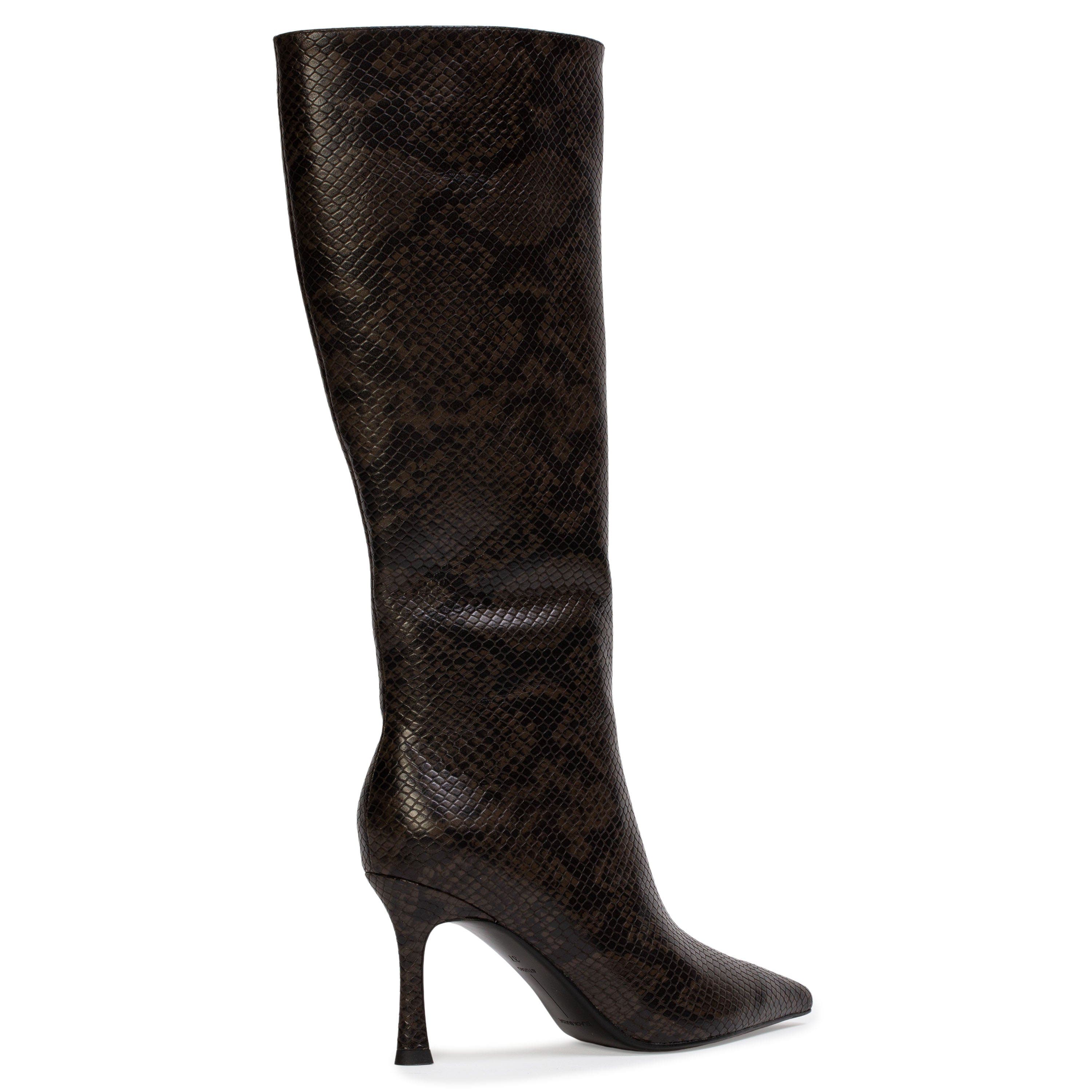 BLACK SUEDE STUDIO Draya 80 Snake Boot, Alternate, color, Brown Snake Leather