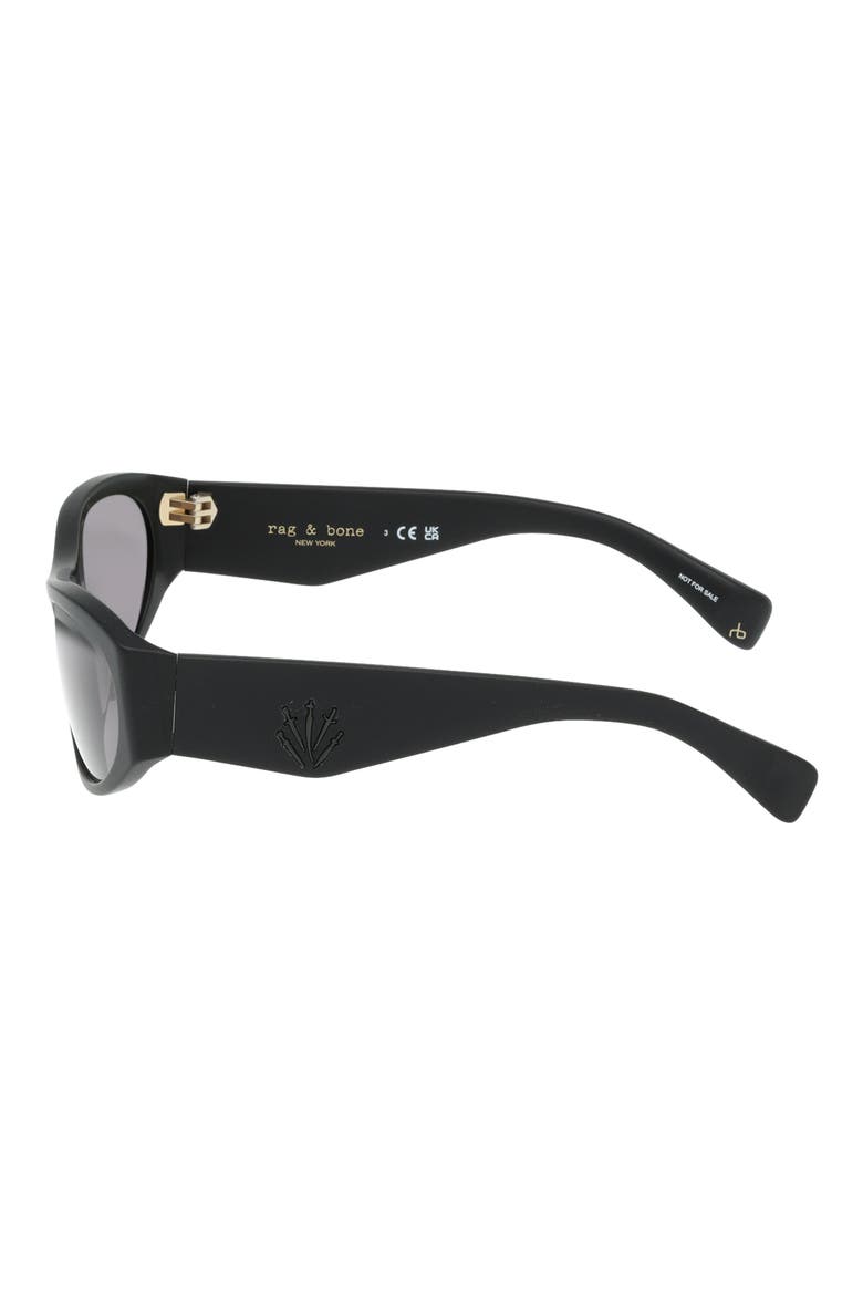 59mm Rectangular Sunglasses, Alternate, color, MATTE BLACK SMOKE LENSES