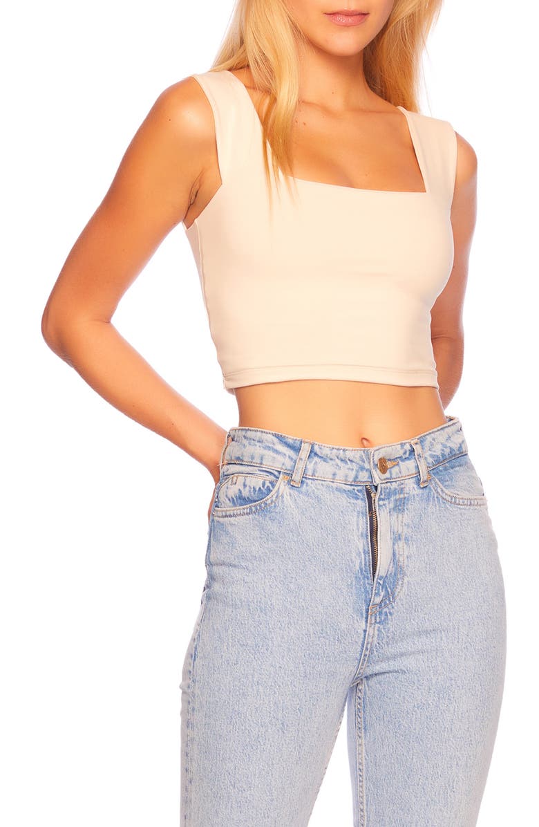 Susana Monaco Crop Tank, Alternate, color, Blanched Almond