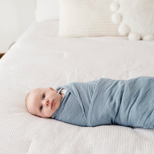 Swaddle Blanket Cotton Muslin  3 Pack In Blue Bluebell