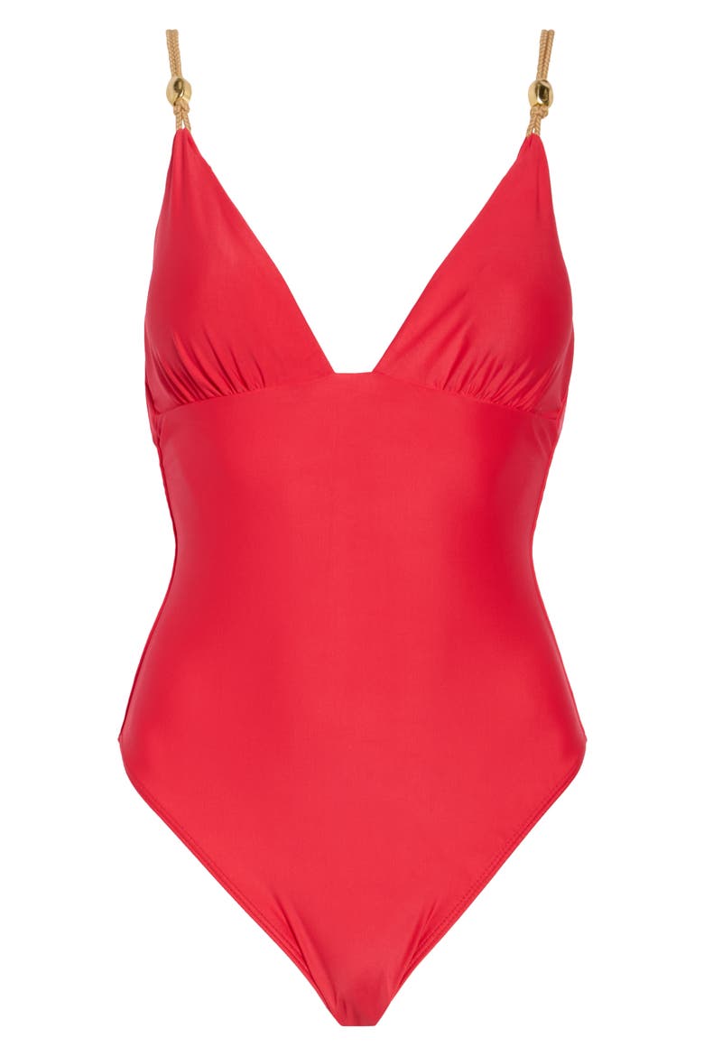 Claire One-Piece Swimsuit, Alternate, color, RED