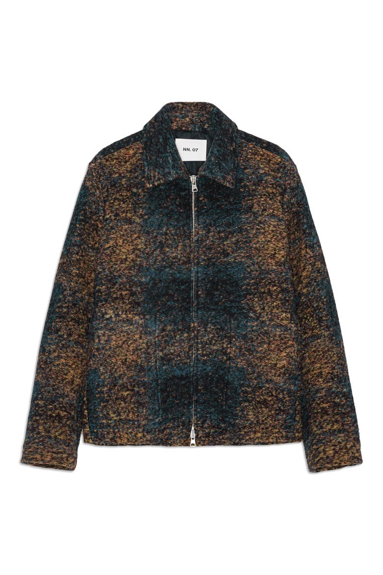 Gael 8267 Wool Blend Jacquard Shirt Jacket, Alternate, color, BLUE MULTI
