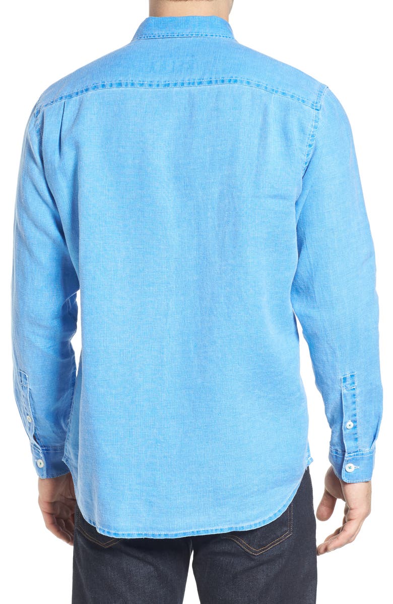 Tommy Bahama Sea Glass Breezer Classic Fit Button-Up Linen Shirt, Alternate, color, Lawn Chair