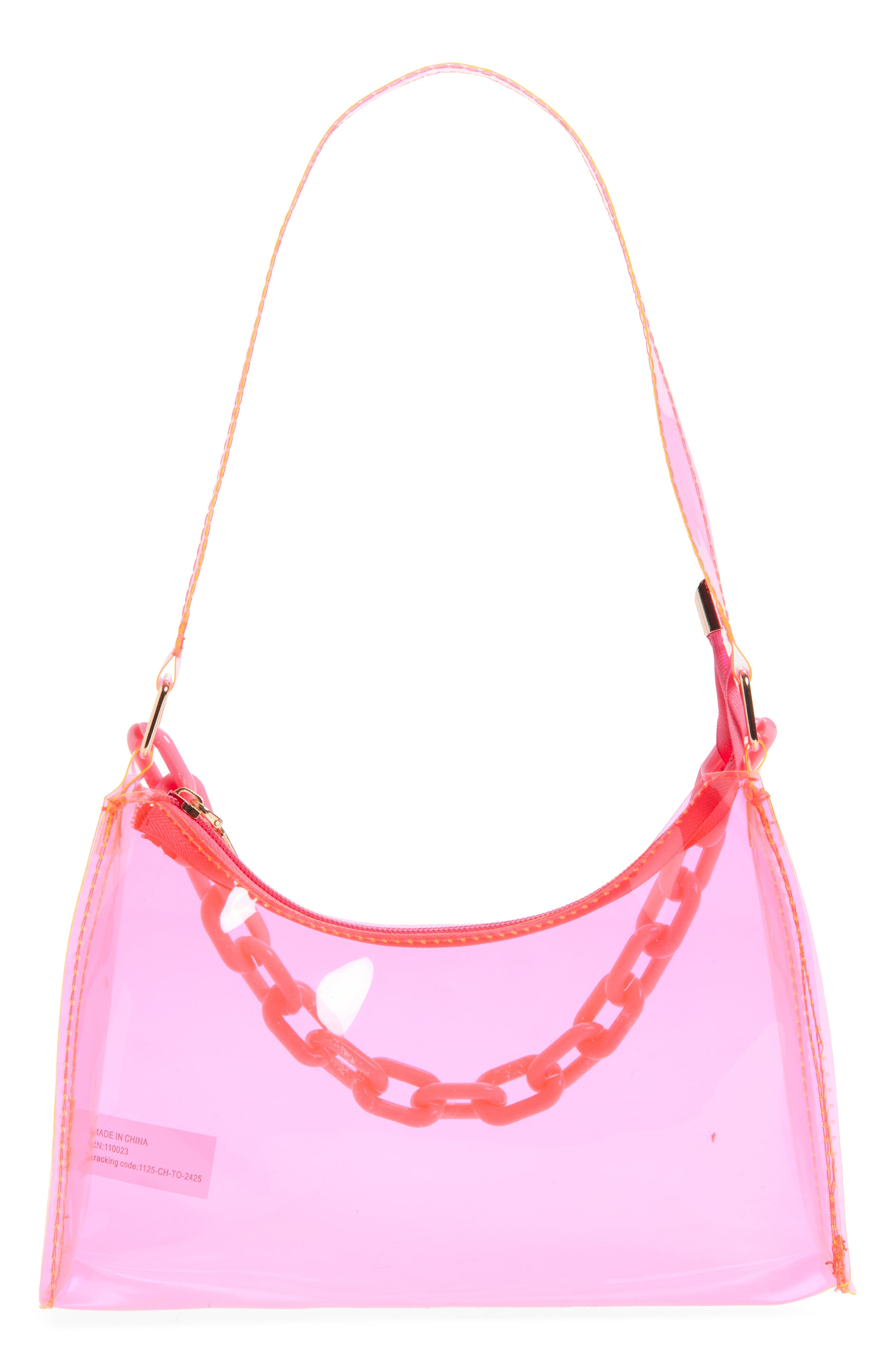 Piper & Jax Kids' Chain Clear Handbag, Alternate, color, Pink