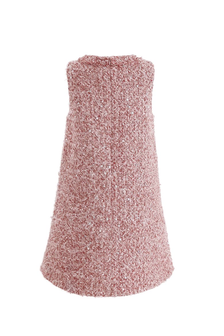 Tweed Sequin Shift Dress, Alternate, color, Pink