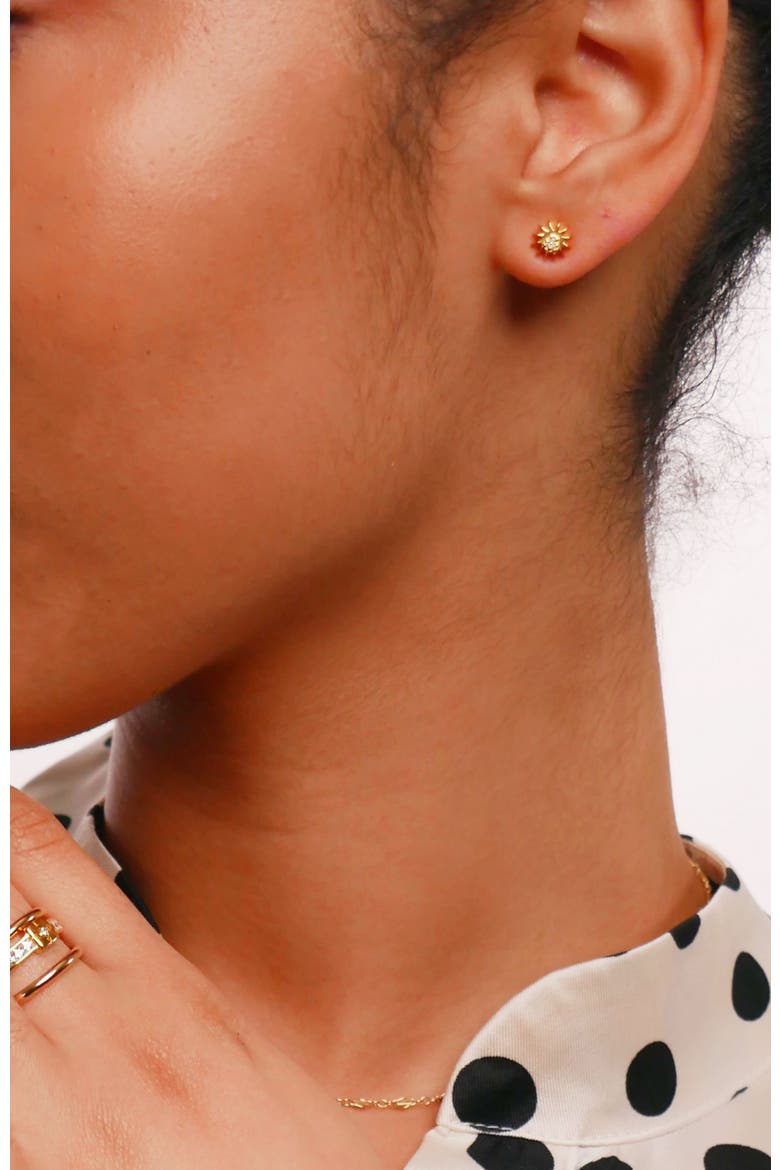Starburst Stud Earrings, Alternate, color, Gold