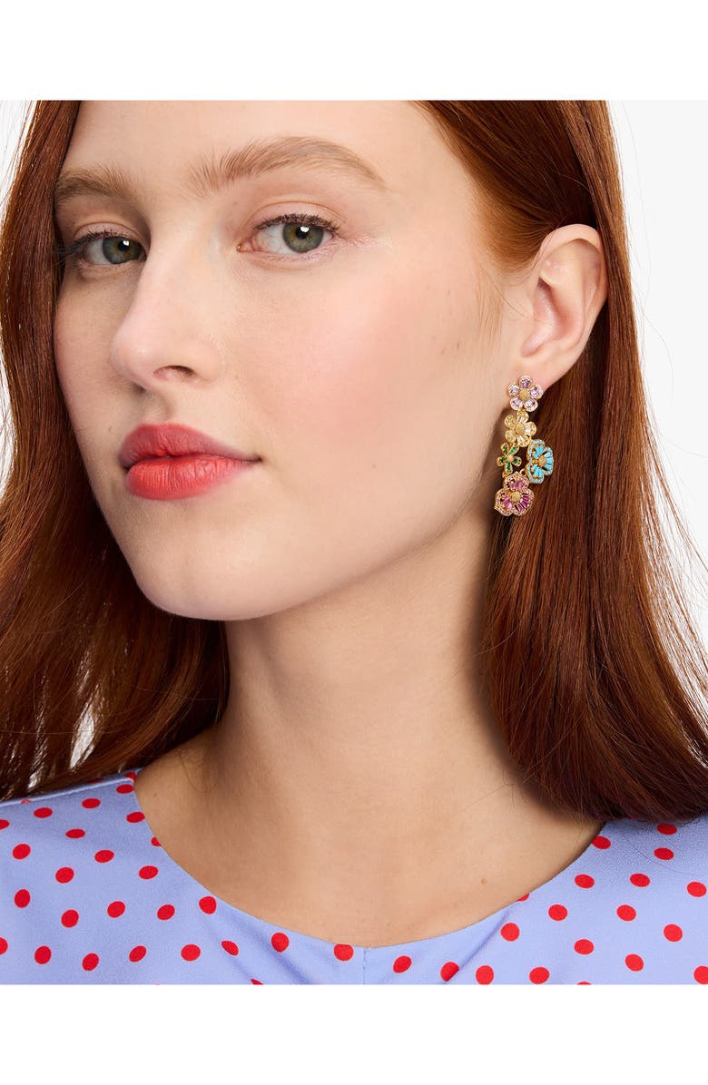 Kate Spade New York fleurette cubic zirconia statement drop earrings, Alternate, color, 