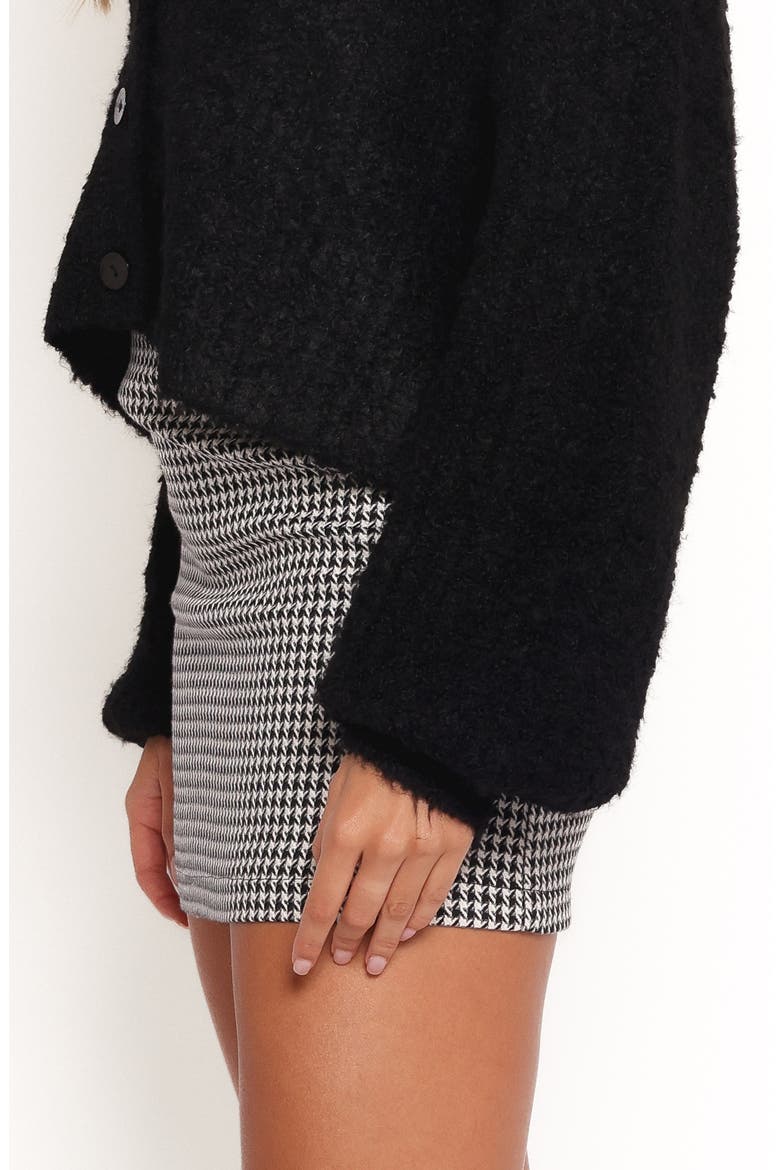 Falo Houndstooth Check Miniskirt, Alternate, color, BLACK CREAM