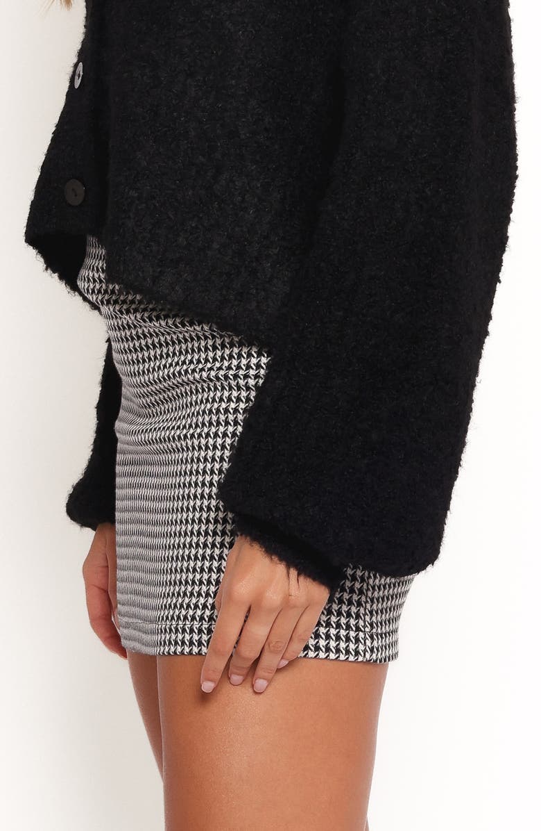 Petal & Pup Falo Houndstooth Check Miniskirt, Alternate, color, Black Cream