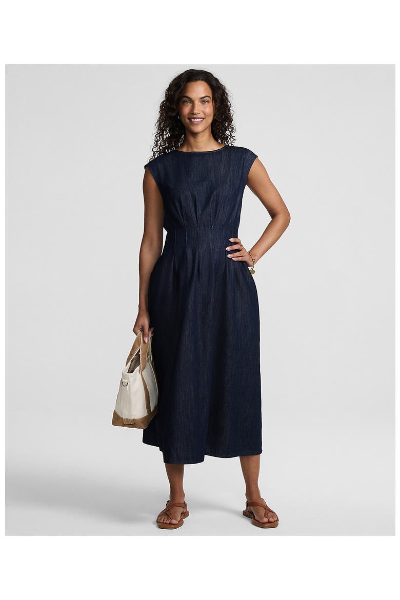 Sleeveless Denim Dress, Alternate, color, Dark Blue Wash