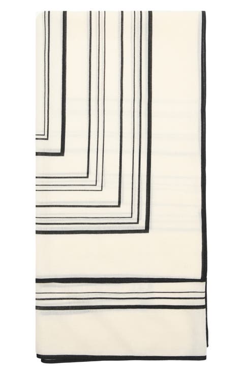 Selection Geometric Print Wool Scarf