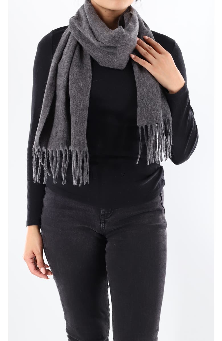 La Fiorentina Scarf with fringe, Alternate, color, Grey