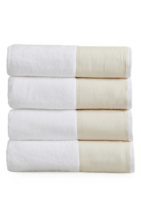 Border 4-Pack Cotton Bath Towels