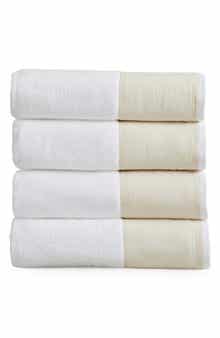 Woven & Weft Border 4-Pack Cotton Bath Towels
