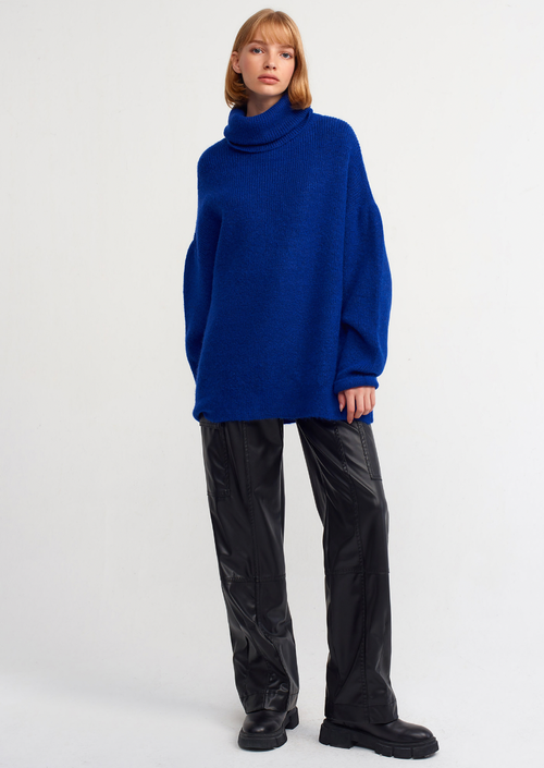 Le Fafo Olga Turtle Neck Sweater In Blue