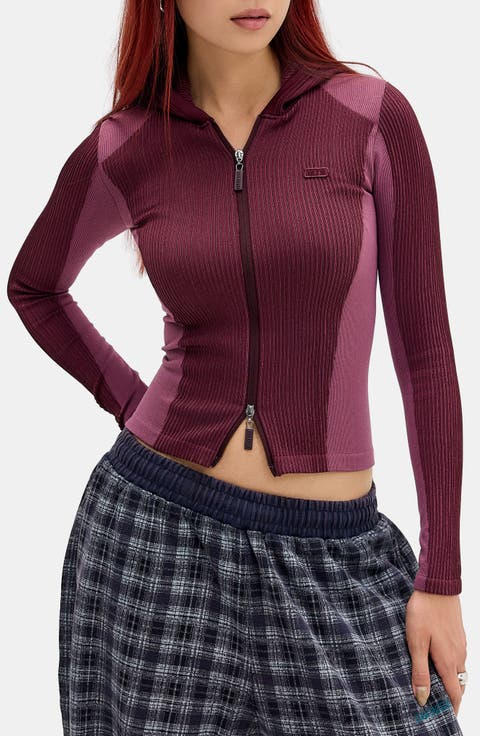Hooded Knit Track Top