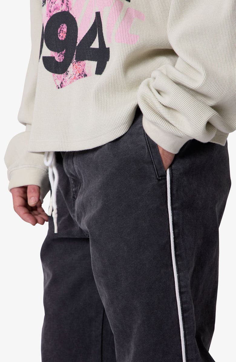 mnml Piped Kick Flare Leg Pants, Alternate, color, Washed Black