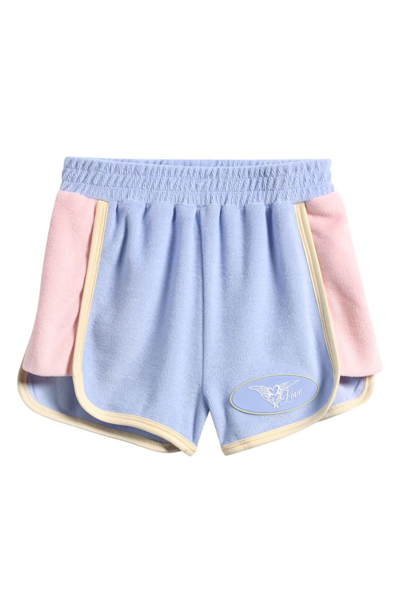Vintage Havana Kids' Winged Heart Patch Shorts, Main, color, Blue Multi
