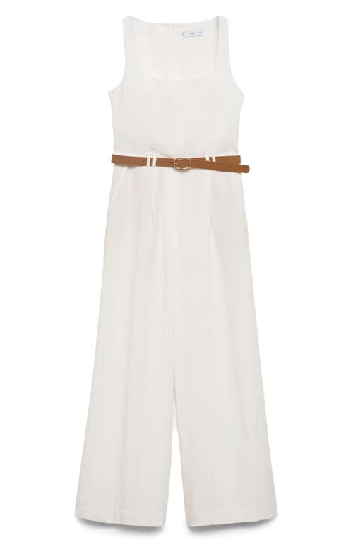 Mango Belted Wide Leg Jumpsuit