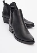 Forever & Always Shoes Dovena Leather Block Heel Ankle Boot