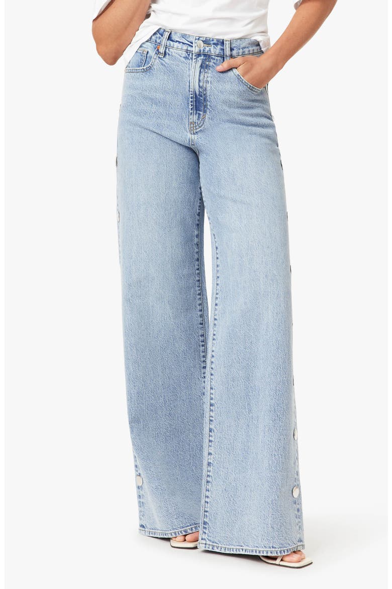 Gemma Studded Wide Leg Jeans, Main, color, AIRE