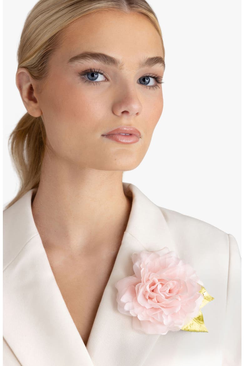 The Small Pale Pink Rose Floral Brooch, Alternate, color, Pale Pink