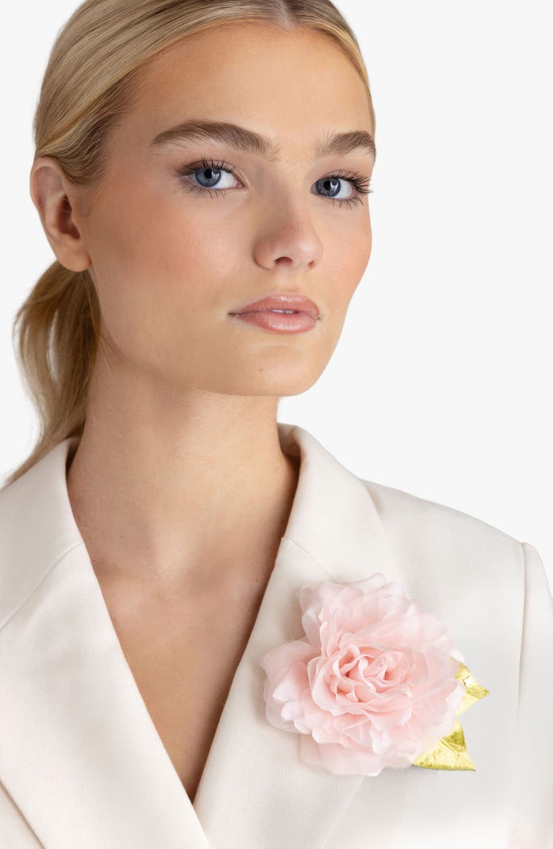 Helena Simon The Small Pale Pink Rose Floral Brooch, Alternate, color, Pale Pink