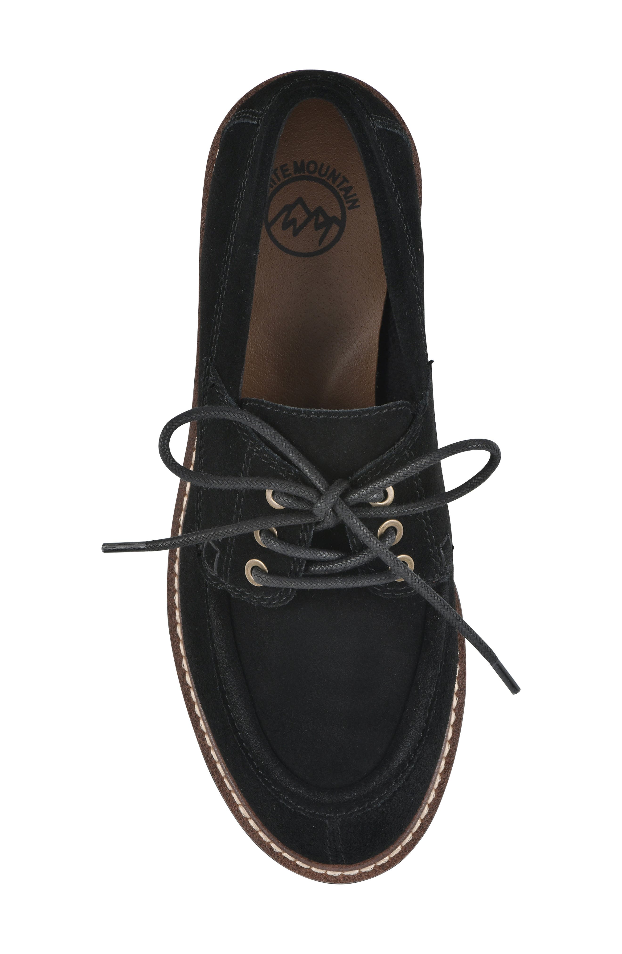 White Mountain Footwear Gino Lug Sole Loafer - Wide Width Available, Alternate, color, Black Suede