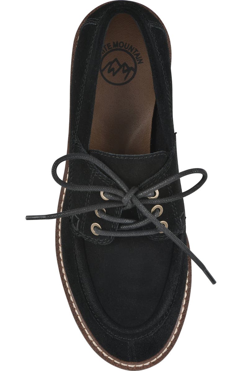 White Mountain Footwear Gino Lug Sole Loafer - Wide Width Available, Alternate, color, Black Suede